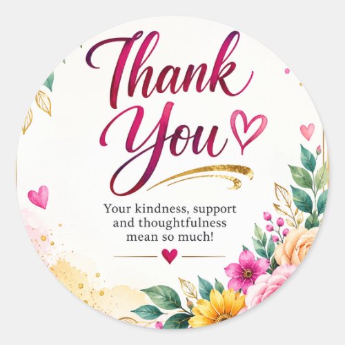 Floral Thank You Sticker