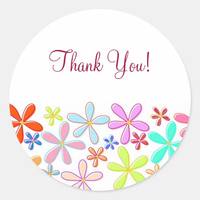 Floral Thank You Stickers (Front)