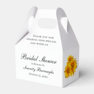 Floral Thank You Sunflower Bridal Shower Favor Boxes