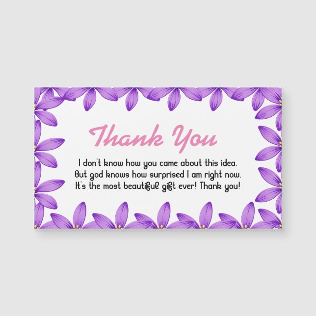 Floral Thank You Surprise Appreciation Card (Front)