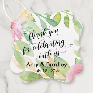 Floral Thank You Thank You for Celebrating with Us Favor Tags