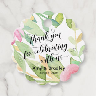 Floral Thank You Thank You for Celebrating with Us Favor Tags