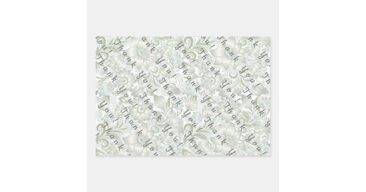 Floral Thank You Wrapping Paper Sheets | Zazzle