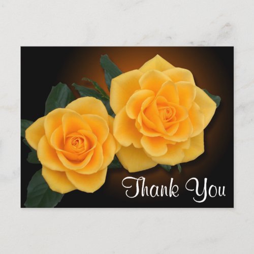 Floral Thank You Yellow Rose Flowers Postcard