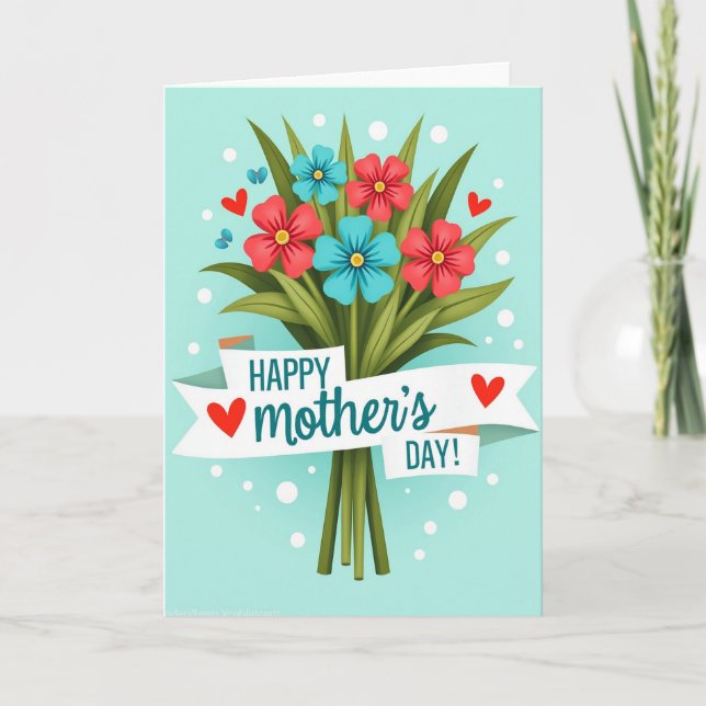 Floral Thanks And Love Card (Front)