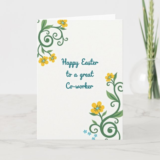 Floral Thanks Colleague Card (Front)