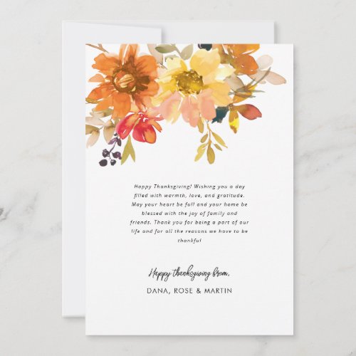 floral thanksgiving greeting card