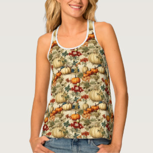 Floral Thanksgiving Vintage Pattern (10) Tank Top