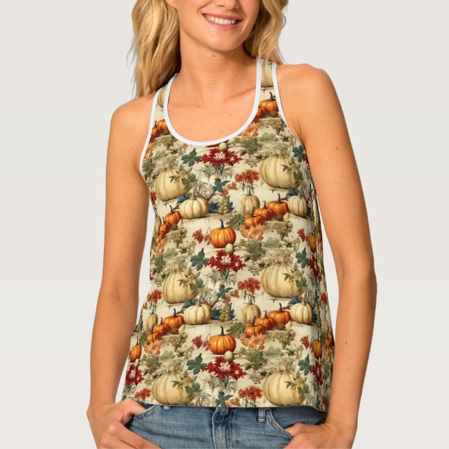 Floral Thanksgiving Vintage Pattern (10) Tank Top (Front)