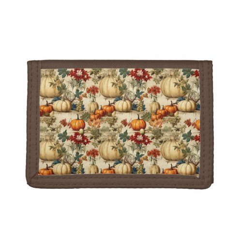 Floral Thanksgiving Vintage Pattern 10 Trifold Wallet