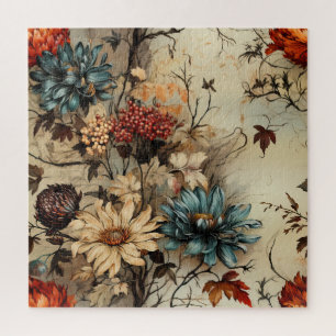 Floral Thanksgiving Vintage Pattern (11) Jigsaw Puzzle