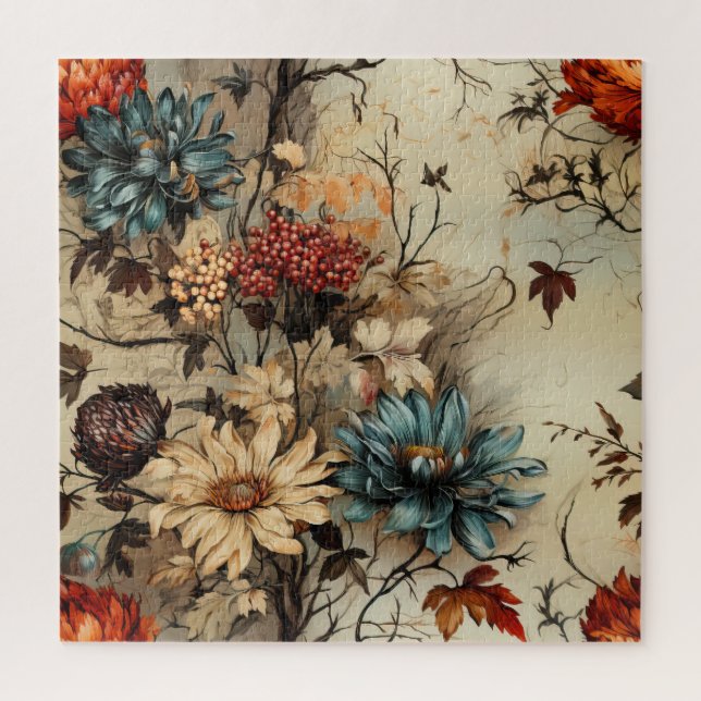 Floral Thanksgiving Vintage Pattern (11) Jigsaw Puzzle (Vertical)