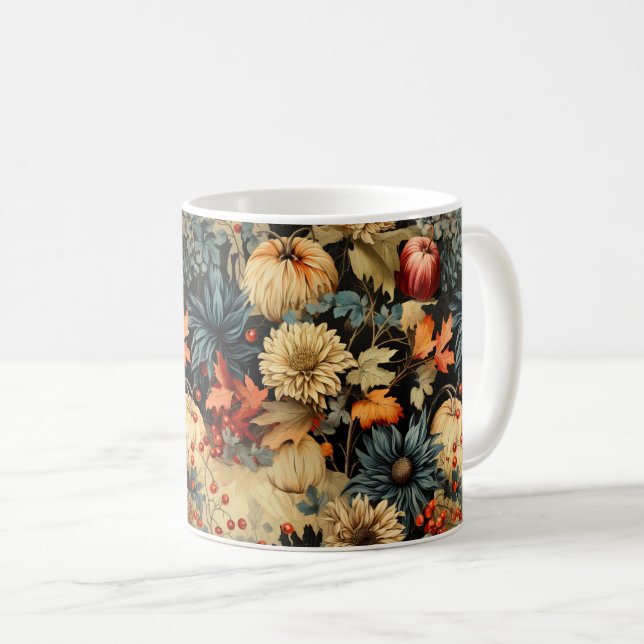 Floral Thanksgiving Vintage Pattern (12) Coffee Mug (Front Right)