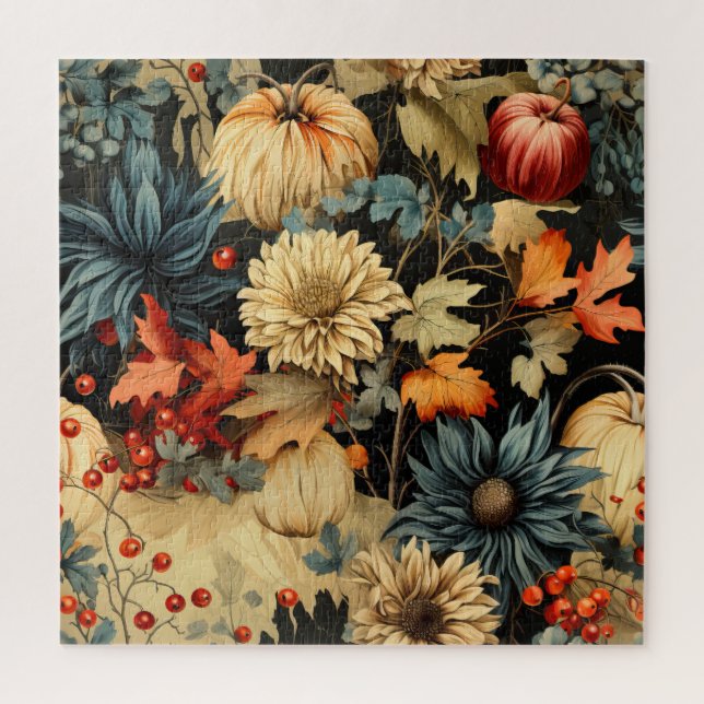 Floral Thanksgiving Vintage Pattern (12) Jigsaw Puzzle (Vertical)