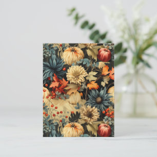 Floral Thanksgiving Vintage Pattern (12) Postcard