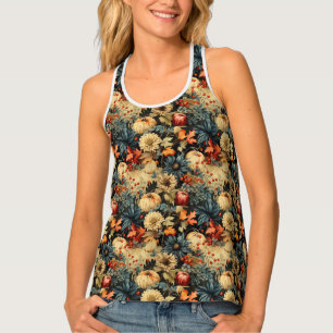 Floral Thanksgiving Vintage Pattern (12) Tank Top
