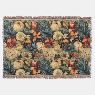 Floral Thanksgiving Vintage Pattern (12) Throw Blanket