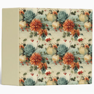 Floral Thanksgiving Vintage Pattern (1) 3 Ring Binder