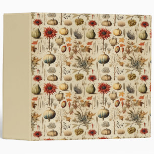 Floral Thanksgiving Vintage Pattern (3) 3 Ring Binder