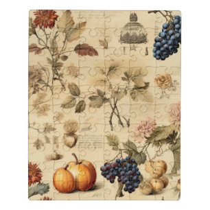 Floral Thanksgiving Vintage Pattern (4) Jigsaw Puzzle