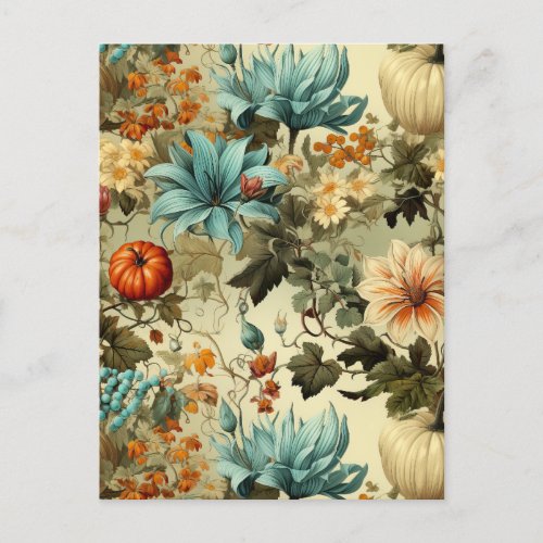 Floral Thanksgiving Vintage Pattern 5 Postcard