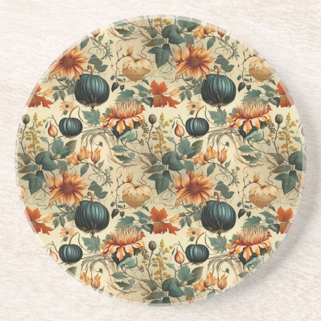 Floral Thanksgiving Vintage Pattern (6) Coaster (Front)