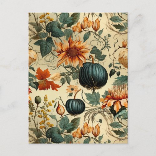 Floral Thanksgiving Vintage Pattern 6 Postcard