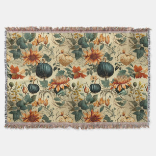 Floral Thanksgiving Vintage Pattern (6) Throw Blanket