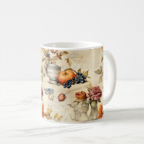Floral Thanksgiving Vintage Pattern 7 Coffee Mug
