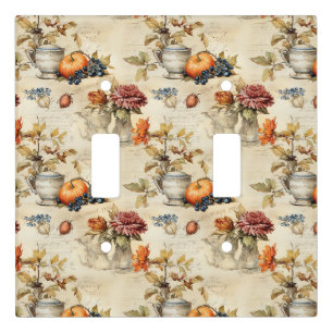 Floral Thanksgiving Vintage Pattern (7) Light Switch Cover