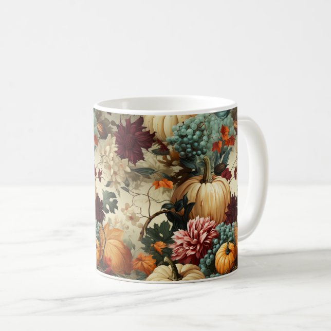 Floral Thanksgiving Vintage Pattern (8) Coffee Mug (Front Right)