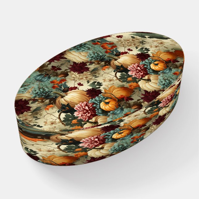 Floral Thanksgiving Vintage Pattern (8) Paperweight (Angled)