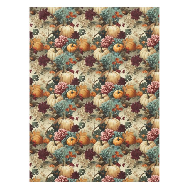 Floral Thanksgiving Vintage Pattern (8) Tablecloth (Front)