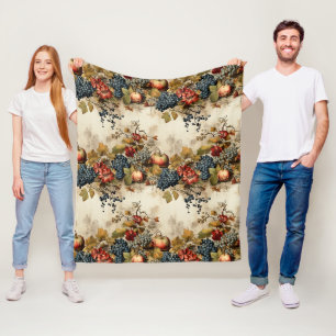 Floral Thanksgiving Vintage Pattern (9) Fleece Blanket
