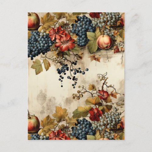 Floral Thanksgiving Vintage Pattern 9 Postcard