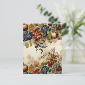Floral Thanksgiving Vintage Pattern (9) Postcard
