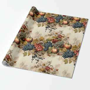Floral Thanksgiving Vintage Pattern (9) Wrapping Paper