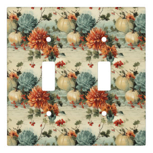 Floral Thanksgiving Vintage Pattern Light Switch Cover