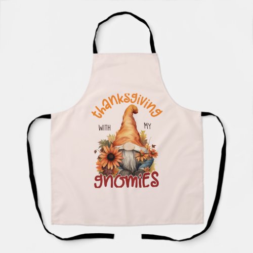Floral Thanksgiving with my Gnomies  Apron