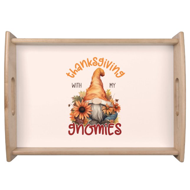 Floral Thanksgiving with my Gnomies  Serving Tray (Front)
