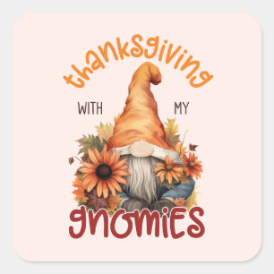 Floral Thanksgiving with my Gnomies Square Sticker
