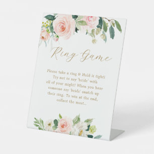Floral The Ring Game Bridal Shower Game Sign