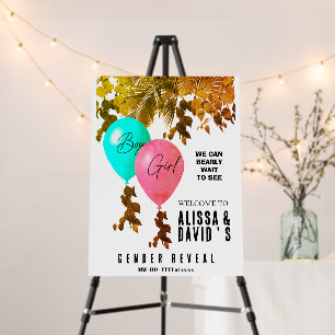 Floral Theme Gender Reveal Party Welcome Sign
