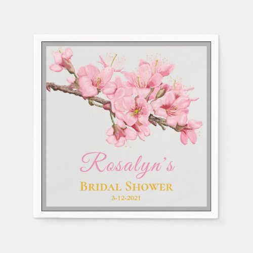 Floral themed bridal shower napkins