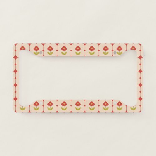 Floral_themed design license plate frame