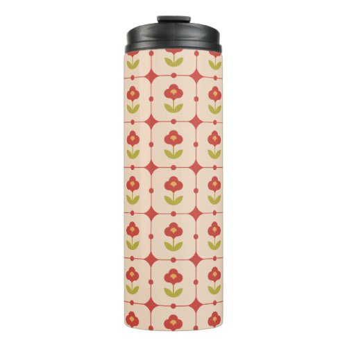 Floral_themed design thermal tumbler