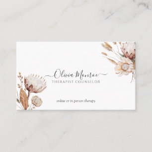 Floral Therapist Counselor Business Card