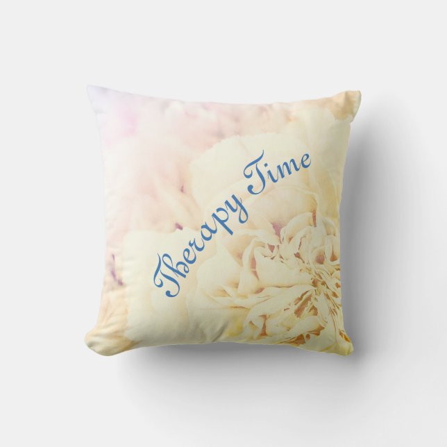 Floral Therapy Time Throw Pillow (Front)