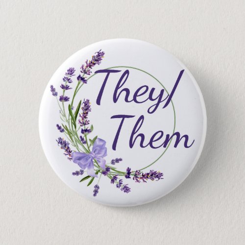 Floral TheyThem Button