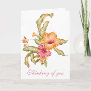 Floral Thinking Of You Card by Dmargie1029 at Zazzle